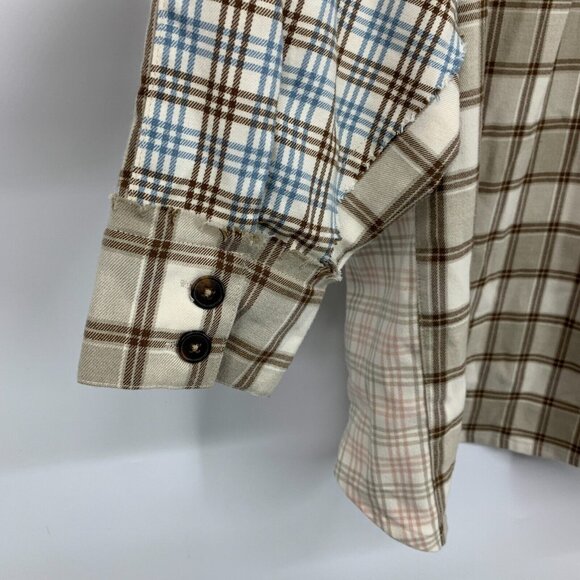 Cato Shirt Plaid Button Down Long Sleeve Tunic Top Brown - Picture 11 of 11